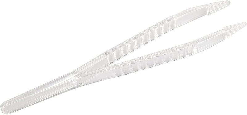 LUERFLEX Disposable Sterile Forceps Tweezers 5inch 125mm Length Individually Wrapped Transparent White Pack of 12 - Image 1